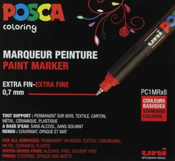 Uni-Marker Set Posca Pc-1M Basic Colors 8/1
