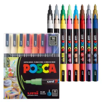 UNI-MARKER SET POSCA pc-5m BASIC COLORS 16/1