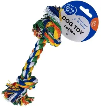 Lodër për qen Duvoplus Rope with Bow, litar pambuku, me nyje, shumëngjyrëshe