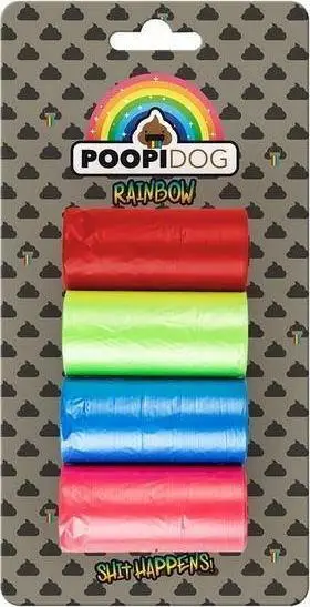 Qese higjienike për qen Duvo+ Rainbow, 4x15 copë, shumëngjyrëshe