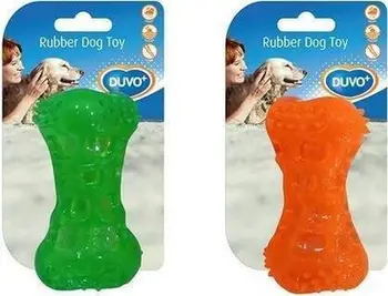 Lodër notuese për qen Duvo+ Floating Bone, 9.5cm, portokalli jeshile