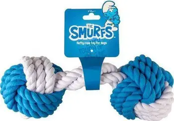 Lodër për qen Duvo+ Smurfs Rope Dumbbell, 30cm, shumëngjyrëshe