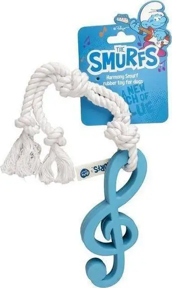 Lodër gome për qen Duvo+ Smurfs Treble Clef, 42.5x6.2x2.5cm, blu