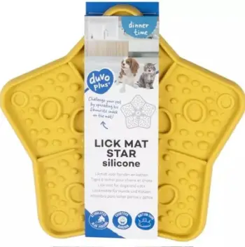 Tapet lëpirës për kafshë Duvo+ Lick Mat Star, silikon, me vakum
