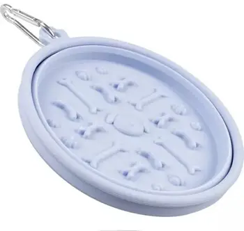 Tas udhëtimi Duvo+ Travel Bowl With Lick Mat, 325ml, 12x12x4.5cm, blu