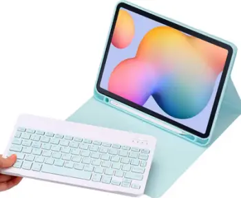 Këllëf me tastierë Strado për Samsung Galaxy Tab S6 Lite, Bluetooth, lëkurë eco, blu