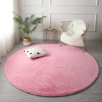 Tapet rrumbullak Strado Round Rug Rabbit, 120x120 cm, rozë SakuraPink