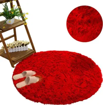 Tepih rrethor Strado Round Shaggy, 120x120, i kuq