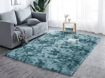 Tapet Strado Ombre Shaggy, 200x200 cm, antirrëshqitës, blu e errët