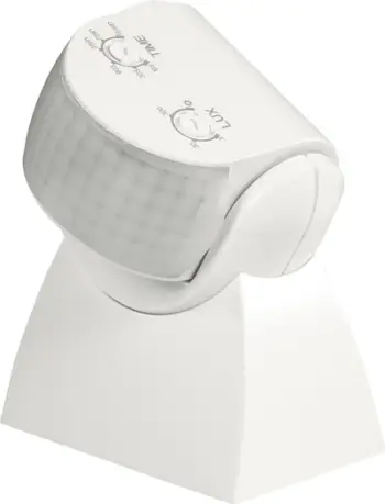 Sensor i lëvizjes Zamel (EXT10000272), 1200W, 180°, IP65, i bardhë