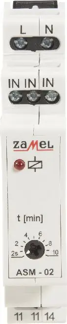 Ndërprerës automatik për shkallë Zamel ASM-02 (EXT10000006), 16A, 230V AC, 1Z, 2sec-10min, IP20