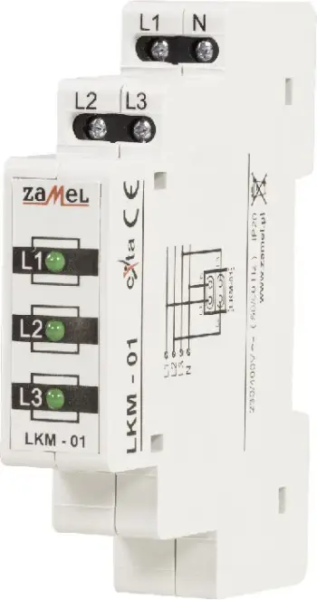 Sinjalizues i furnizimit me energji 230V / 400V 3xLED, i gjelbër, LKM-01-20 (EXT10000037)