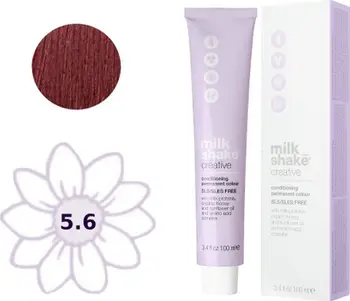 Ngjyrë e përhershme flokësh Milk Shake Creative 5.65R Red Light Brown, pa SLS SLES, 100 ml