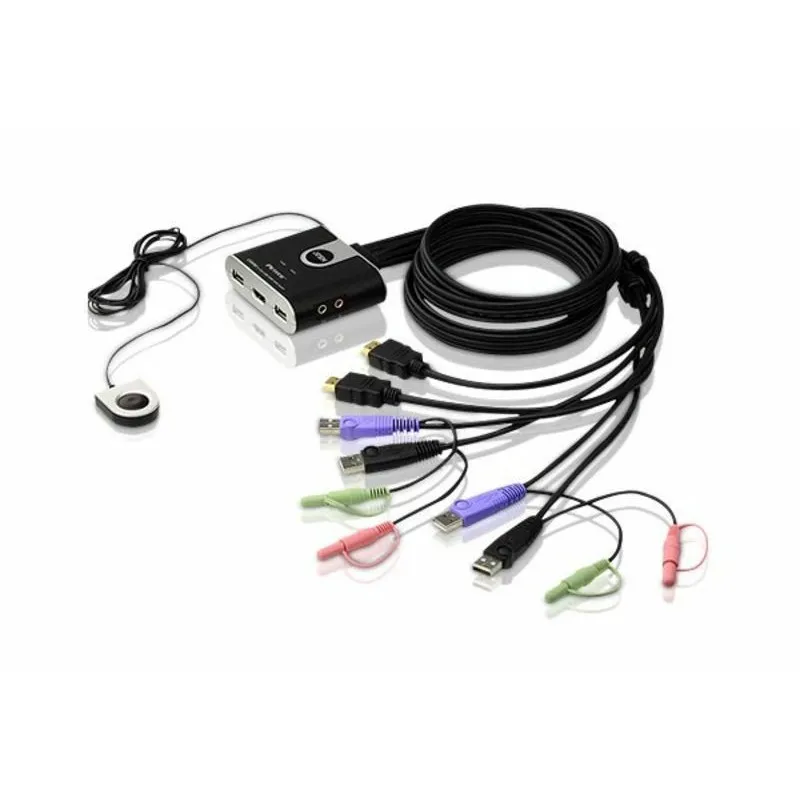 Swich me audio ATEN 2-Port, USB/HDMI KVM - 1