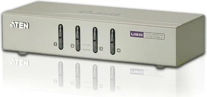 Switch KVM ATEN CS74U 4 porta USB, audio, argjendtë - 1