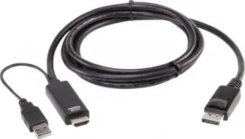 Kabllo HDMI në DisplayPort Aten 2L-7D02HDP, 1.8m, True 4K, e zezë