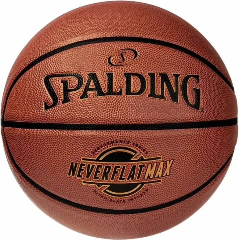 Top basketbolli Spalding Neverflat Max 76669Z, lëkurë kompozite, për ambiente të brendshme dhe të jashtme, kafe - 1