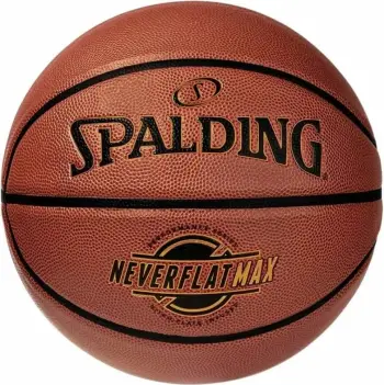 Top basketbolli Spalding Neverflat Max 76669Z, lëkurë kompozite, për ambiente të brendshme dhe të jashtme, kafe