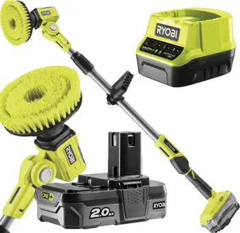 Furçë pastrimi pa kabllo Ryobi R18TPS-120G, 18V, dorezë teleskopike, jeshile