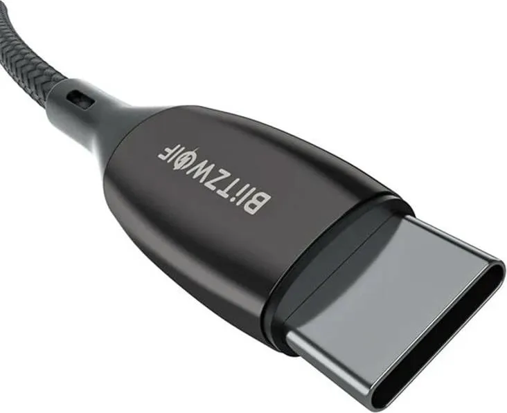 Kabllo USB-C në USB-C BlitzWolf BW-TC23, 1.8m, 100W, me ekran, e zezë - 3