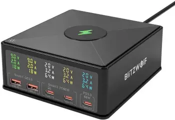 Karikues BlitzWolf 868H, 2xUSB-A, 3xUSB Type-C, 160W, i zi