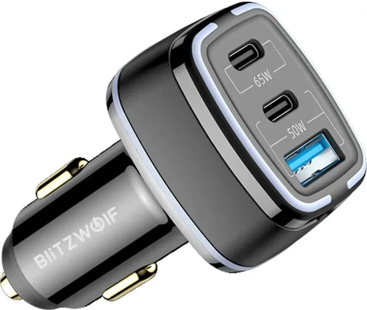 Karikues veture BlitzWolf BW-BC4, 115W, 3 porta USB PD, i zi - 1