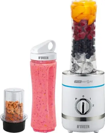 Blender N'OVEEN X-Line Sport Mix & Fit SB1100, 300W, 2 shishe 600ml, bardhë