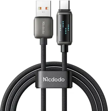 Kabllo Mcdodo CA-2350 USB-A në USB-C, 1.2m, 6A, ekran LED, e zezë