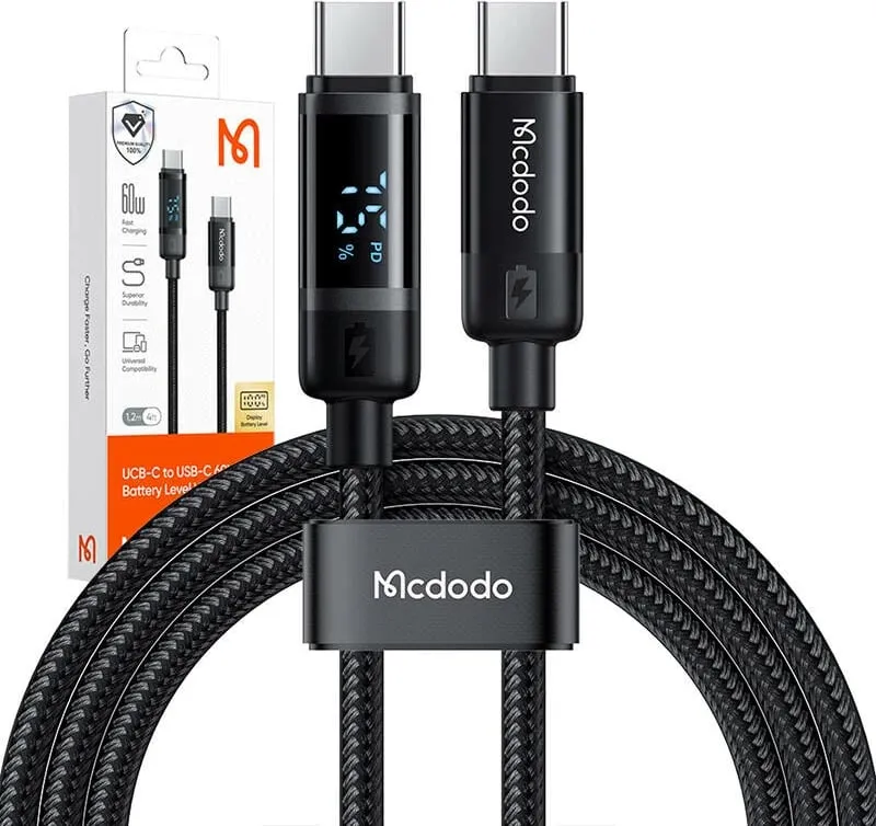 Kabllo USB-C në USB-C Mcdodo CA-5780, 1.2m, 60W, e zezë - 4