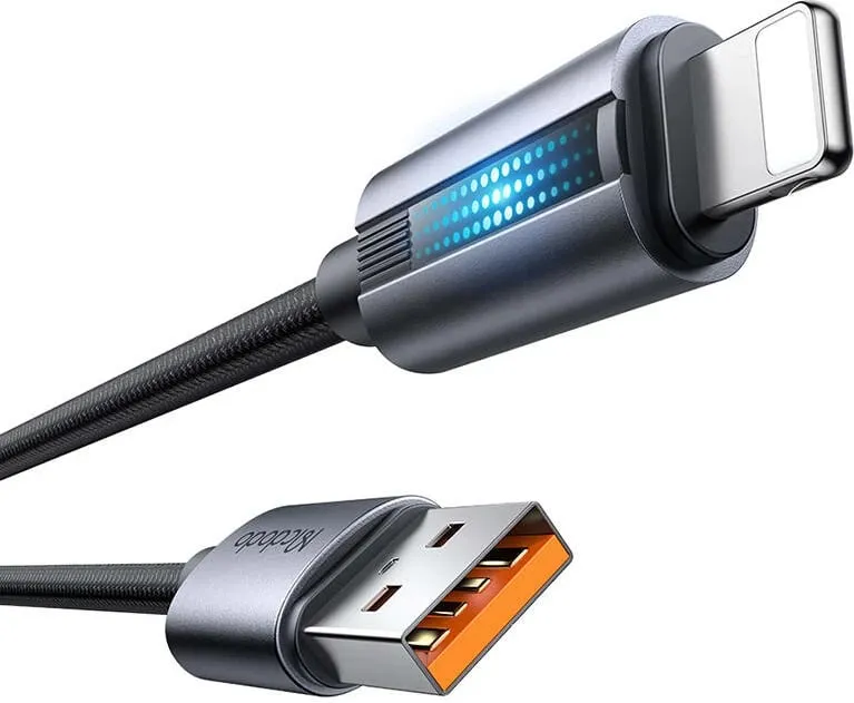 Kabllo Mcdodo CA-5660 USB-A në Lightning me dritë LED, 1.2m, e zezë - 2