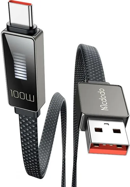 Kabllo USB në USB-C Mcdodo CA-4980 me ekran LED, 1.2m, e zezë - 1