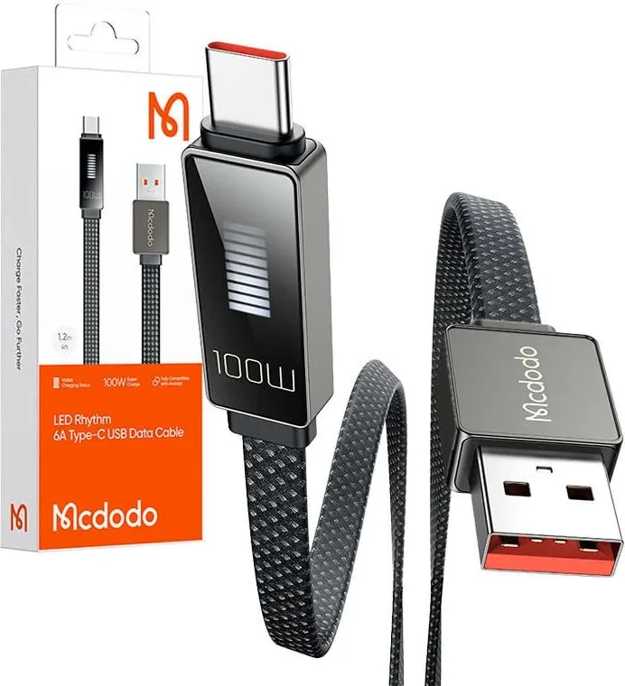 Kabllo USB në USB-C Mcdodo CA-4980 me ekran LED, 1.2m, e zezë - 3