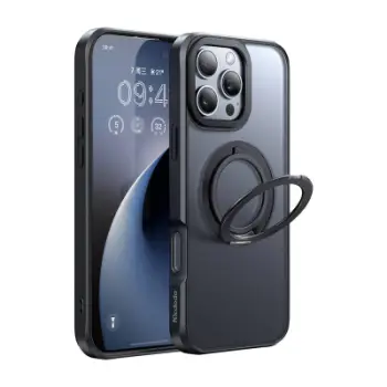 Mbështjellës Mcdodo PC-4932 për iPhone 16 Pro me MagSafe dhe mbajtëse, zi