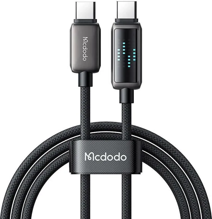 Kabllo USB-C në USB-C Mcdodo CA-4250, 1.2m, 100W, ekran LED, e zezë - 1