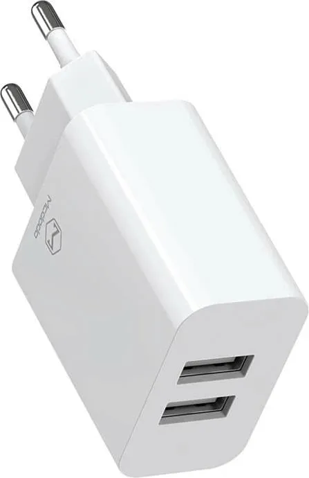 Karikues dyfishtë USB Mcdodo CH-6720 me kabllo Lightning 1m, i bardhë, set udhëtimi - 2