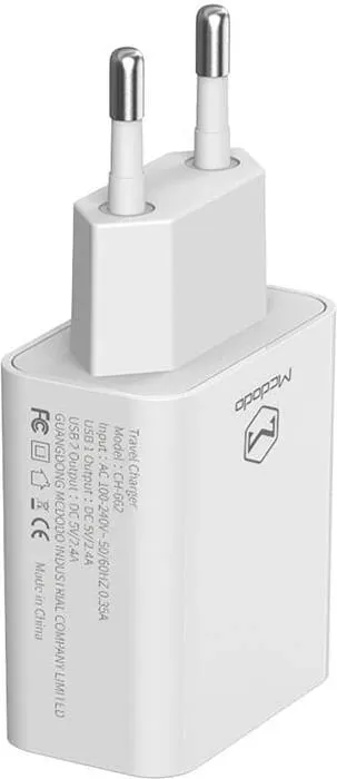 Karikues dyfishtë USB Mcdodo CH-6720 me kabllo Lightning 1m, i bardhë, set udhëtimi - 3