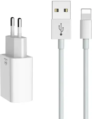 Karikues dyfishtë USB Mcdodo CH-6720 me kabllo Lightning 1m, i bardhë, set udhëtimi