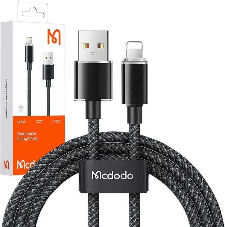 Kabllo USB-A në Lightning Mcdodo CA-3640, 1.2m, e zezë - 3