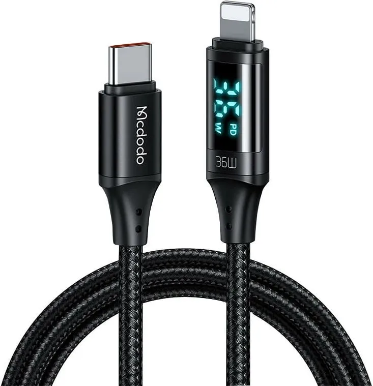 Kabllo Mcdodo CA-1030 USB-C në Lightning, 1.2m, 36W, e zezë - 1