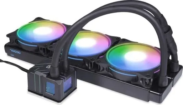 Sistem ftohje me ujë all-in-one për procesor, Alphacool 13074, 3 ventilatorë 12 cm, i zi - 1