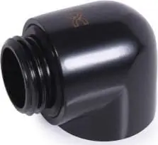 Adapter ftohës uji Alphacool Eiszapfen, 90°, G1/4 mashkull në G1/4 femër, i zi
