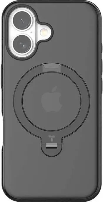 Mbështjellës Torras Ostand Spin për iPhone 16 Plus, i zi
