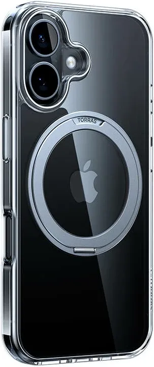 Mbështjellës Torras Ostand Pro për iPhone 16, transparent - 2