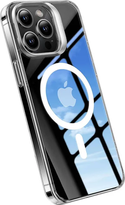 Mbështjellës Torras UPRO Lstand Clear-Mag për iPhone 15, transparent - 1