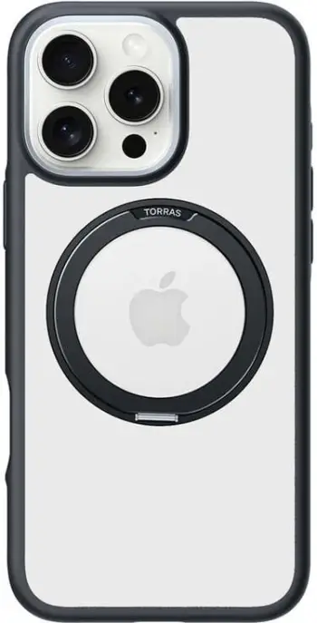 Mbështjellës Torras Ostand R Fusion për iPhone 16 Pro Max, i zi