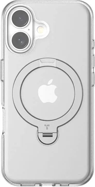 Mbështjellës Torras Ostand Spin për iPhone 16, transparent - 1