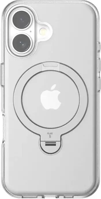 Mbështjellës Torras Ostand Spin për iPhone 16, transparent