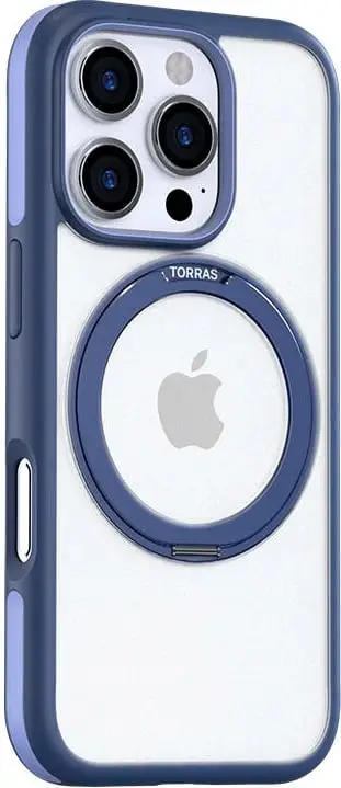 Mbështjellës Torras Ostand R Fusion për iPhone 16 Pro, blu