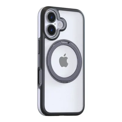 Mbështjellës Torras Ostand R Fusion për iPhone 16, i zi - 1