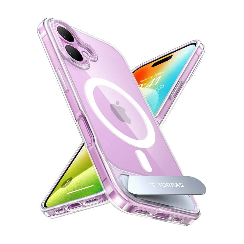 Mbështjellës Torras Pstand Series për iPhone 16 Plus, transparent - 2